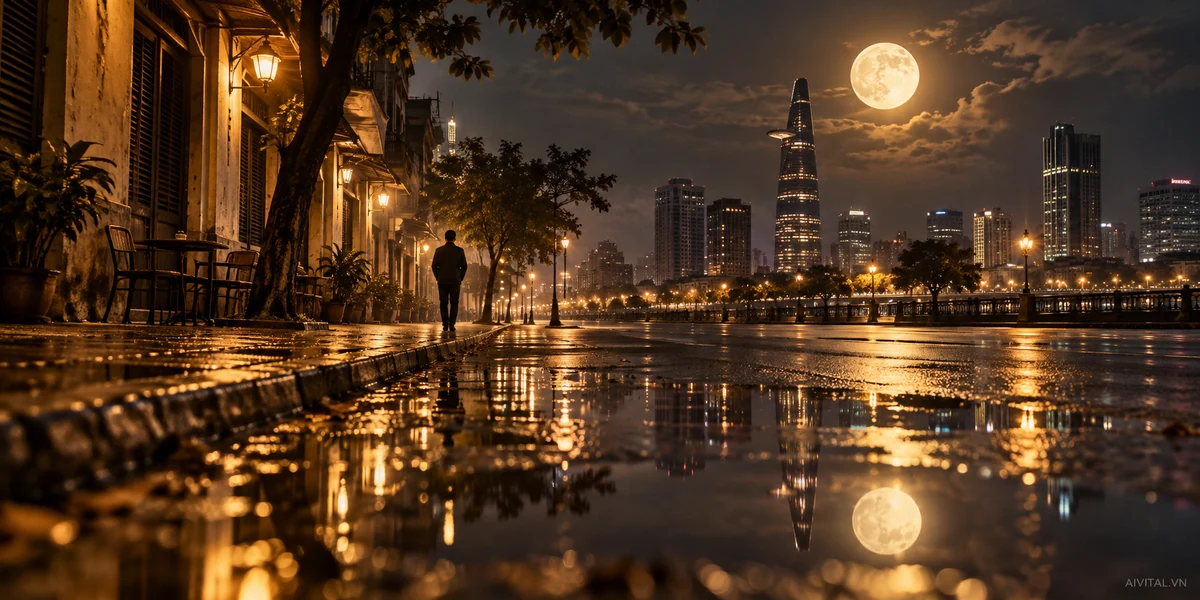 Ảnh minh họa cho Bóng trăng trong thành phố, không phải ảnh tư liệu