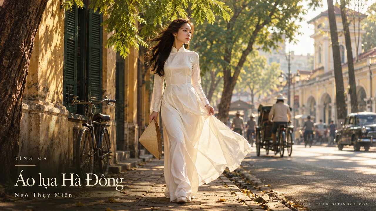 Hình minh họa ca khúc Áo lụa Hà Đông