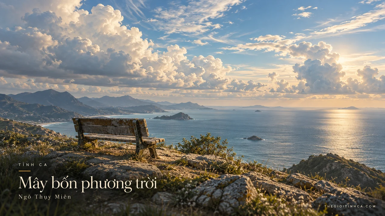 Hình minh họa ca khúc Mây bốn phương trời