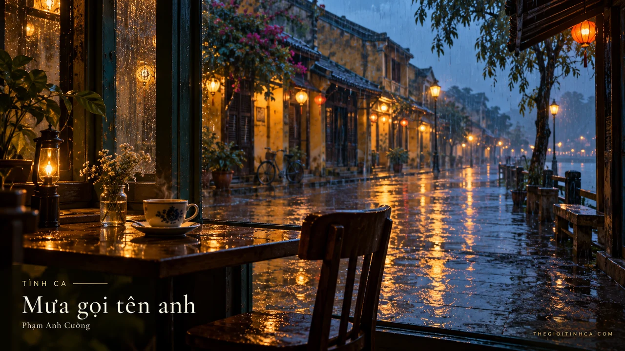 Hình minh họa ca khúc Mưa gọi tên anh