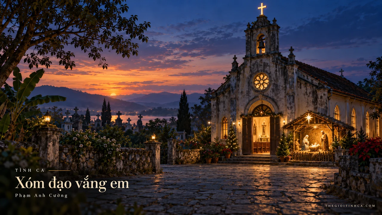 Hình minh họa ca khúc Xóm đạo vắng em
