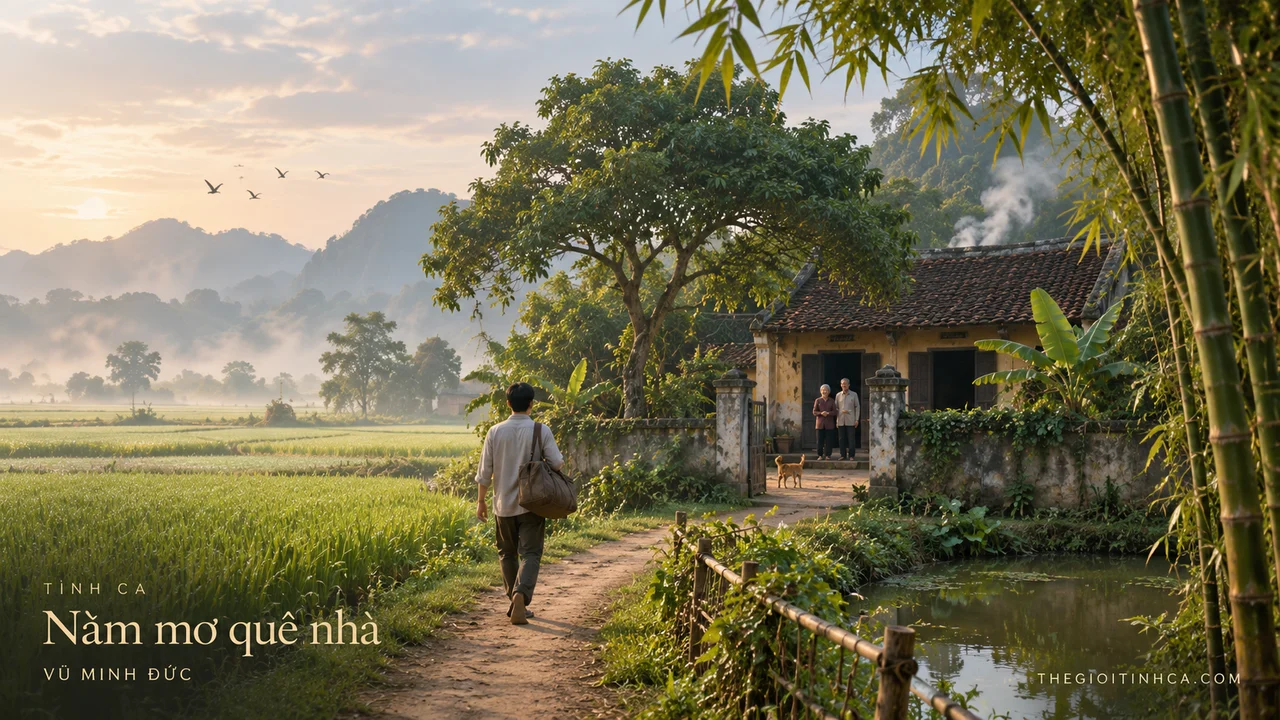 Minh họa bản thể hiện Nằm mơ quê nhà · Nguyễn Đình Tuấn Dũng