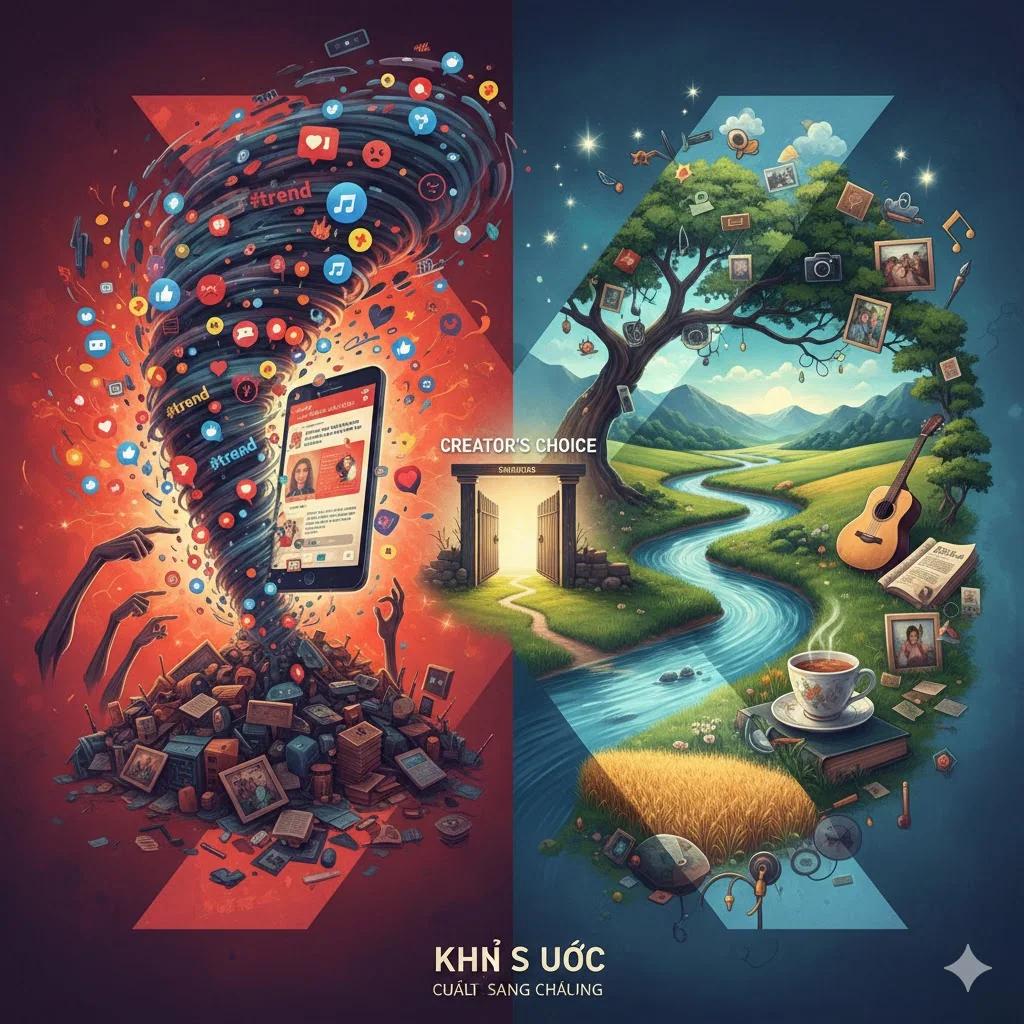 Ảnh minh họa Sáng tạo nội dung: Chọn "Món ăn nhanh" Thị phi hay "Điểm tựa" Ký ức?