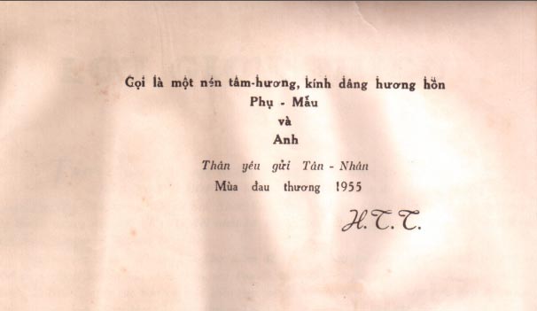 Lời đề tặng Tân Nhân