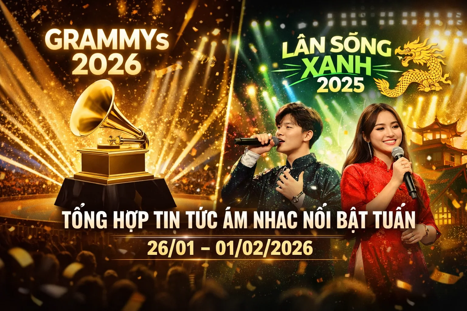 Ảnh minh họa Tổng hợp tin tức âm nhạc nổi bật tuần 26/01–01/02/2026 | Quốc tế & Việt Nam